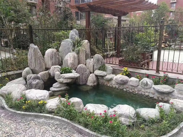 平利庭院假山鱼池制作视频